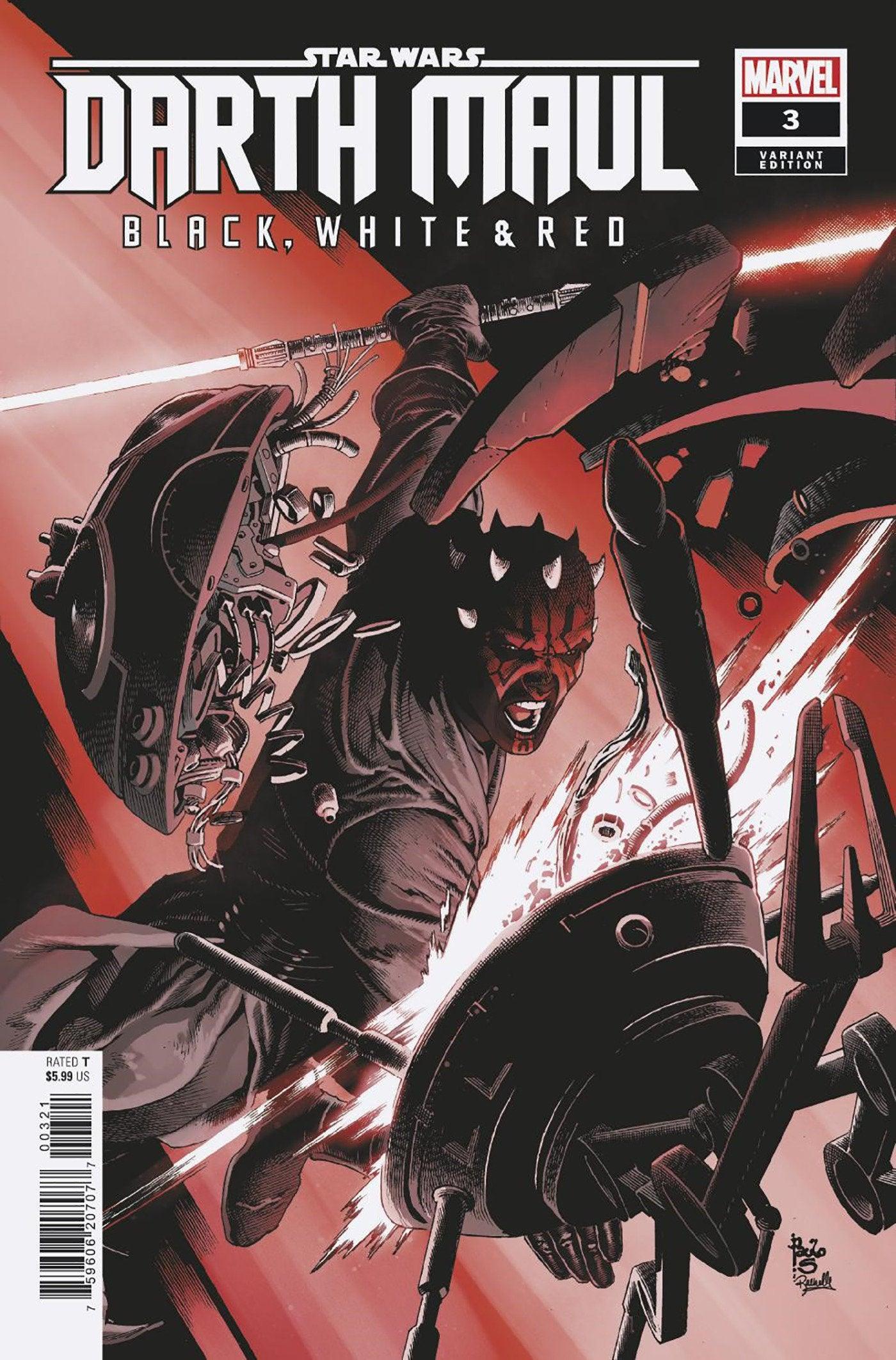 STAR WARS: DARTH MAUL - BLACK, WHITE & RED #3 PAULO SIQUEIRA VARIANT (6/26/2024) - LIGHTNING COMIX