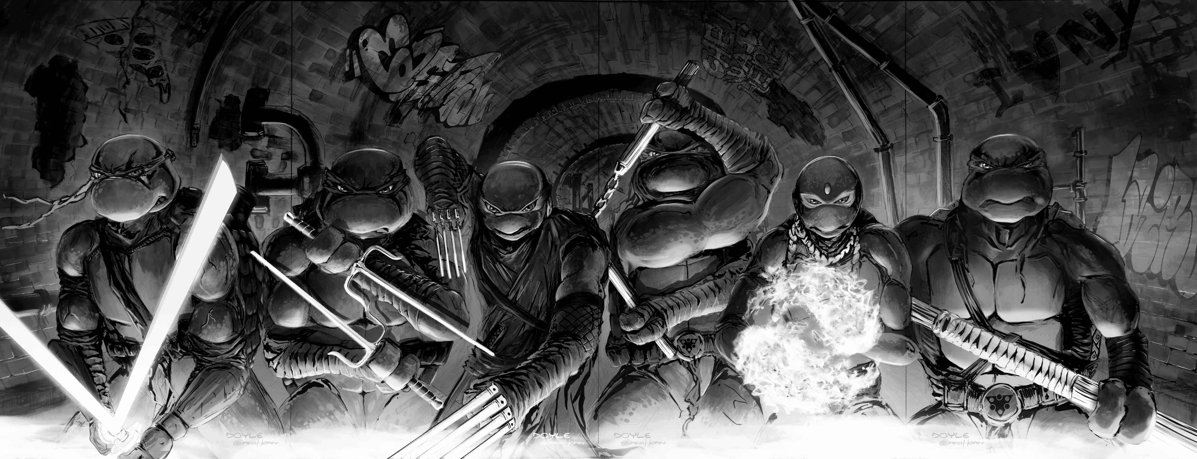 Teenage Mutant Ninja Turtles #147-150 - Lightning Comix Exclusive - B&W Bundle - LIGHTNING COMIX