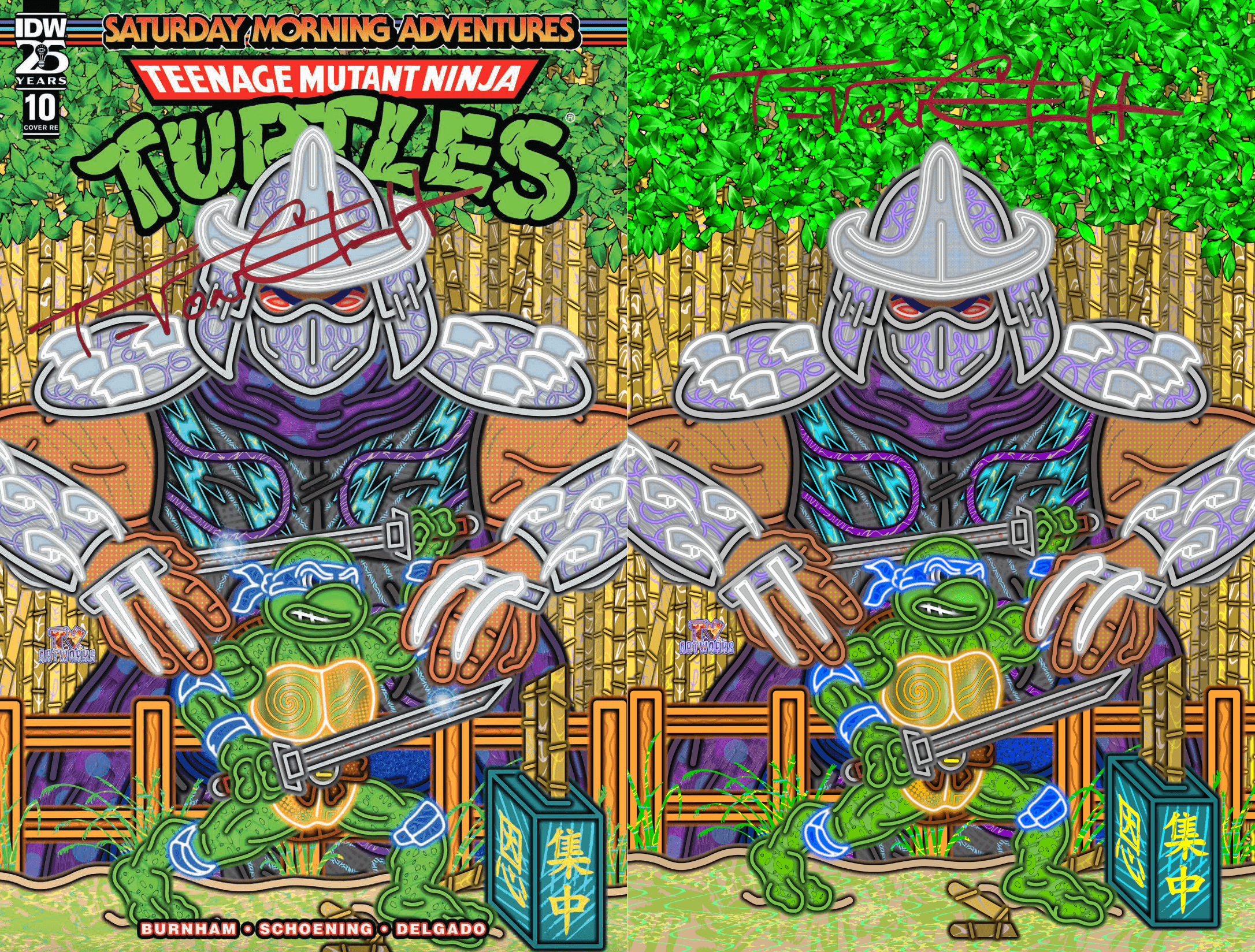 TEENAGE MUTANT NINJA TURTLES: SATURDAY MORNING ADVENTURES #10 MEGACON EXCLUSIVE - TRADE & VIRGIN SIGNED BY TIM VON CLOEDT - LIGHTNING COMIX