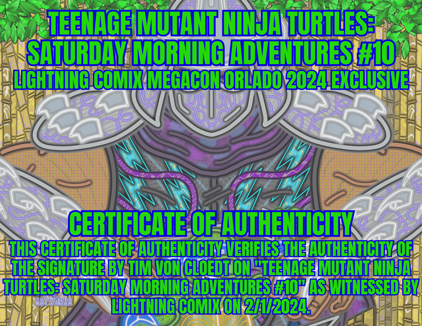 TEENAGE MUTANT NINJA TURTLES: SATURDAY MORNING ADVENTURES #10 MEGACON EXCLUSIVE - TRADE & VIRGIN SIGNED BY TIM VON CLOEDT - LIGHTNING COMIX