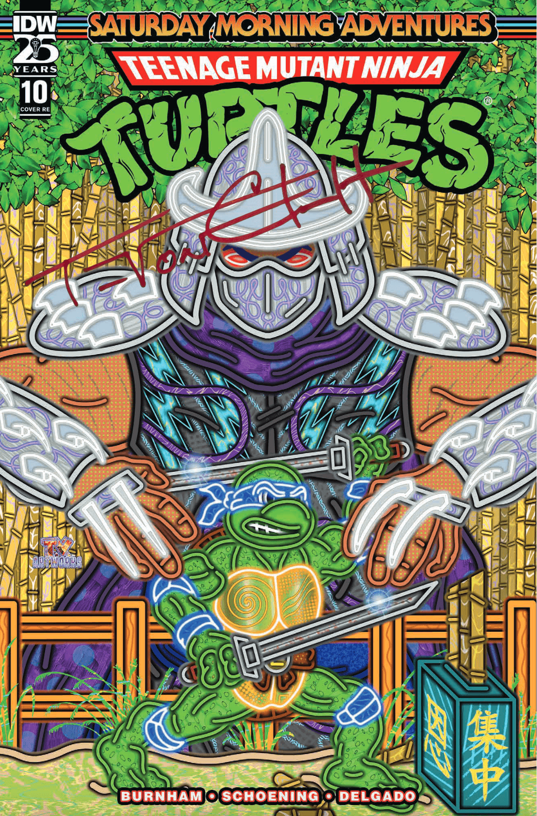 TEENAGE MUTANT NINJA TURTLES: SATURDAY MORNING ADVENTURES #10 MEGACON EXCLUSIVE - TRADE DRESS SIGNED BY TIM VON CLOEDT - LIGHTNING COMIX