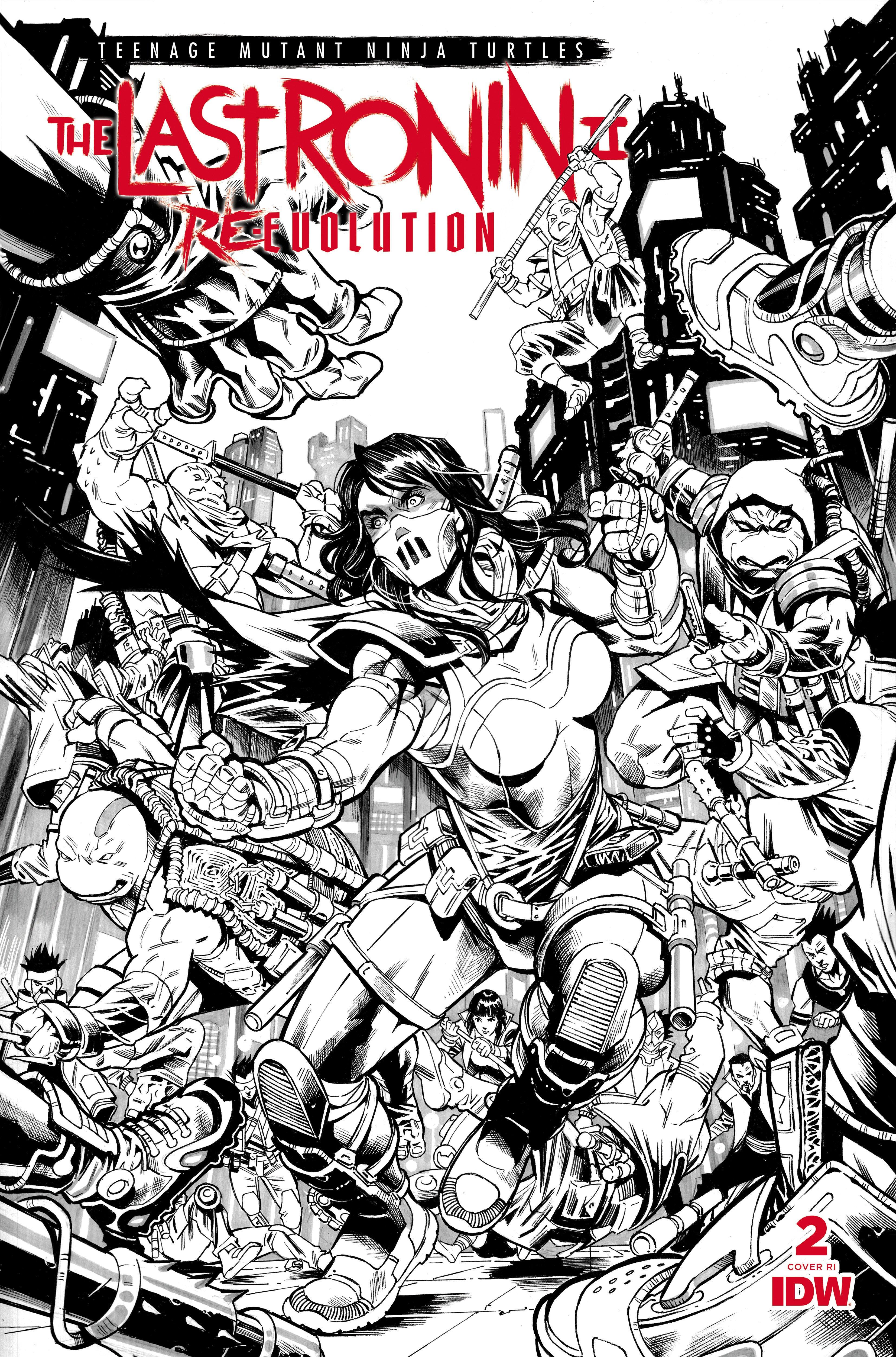 Teenage Mutant Ninja Turtles: The Last Ronin II--Re-Evolution #2 Variant RI (75) (Escorzas B&W) (6/12/2024) - LIGHTNING COMIX
