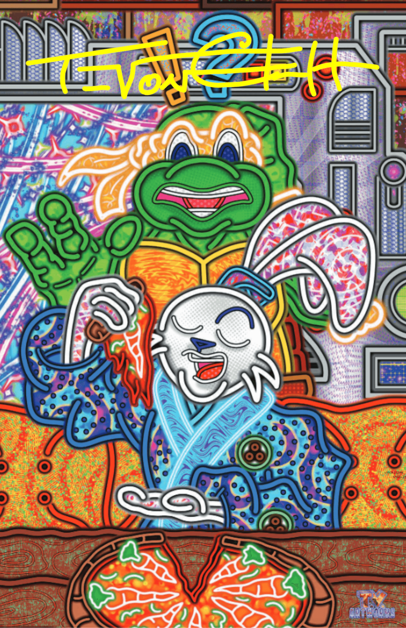 Teenage Mutant Ninja Turtles/Usagi Yojimbo: Saturday Morning Adventures Variant - Lightning Comix Exclusive - Signed Virgin - LIGHTNING COMIX