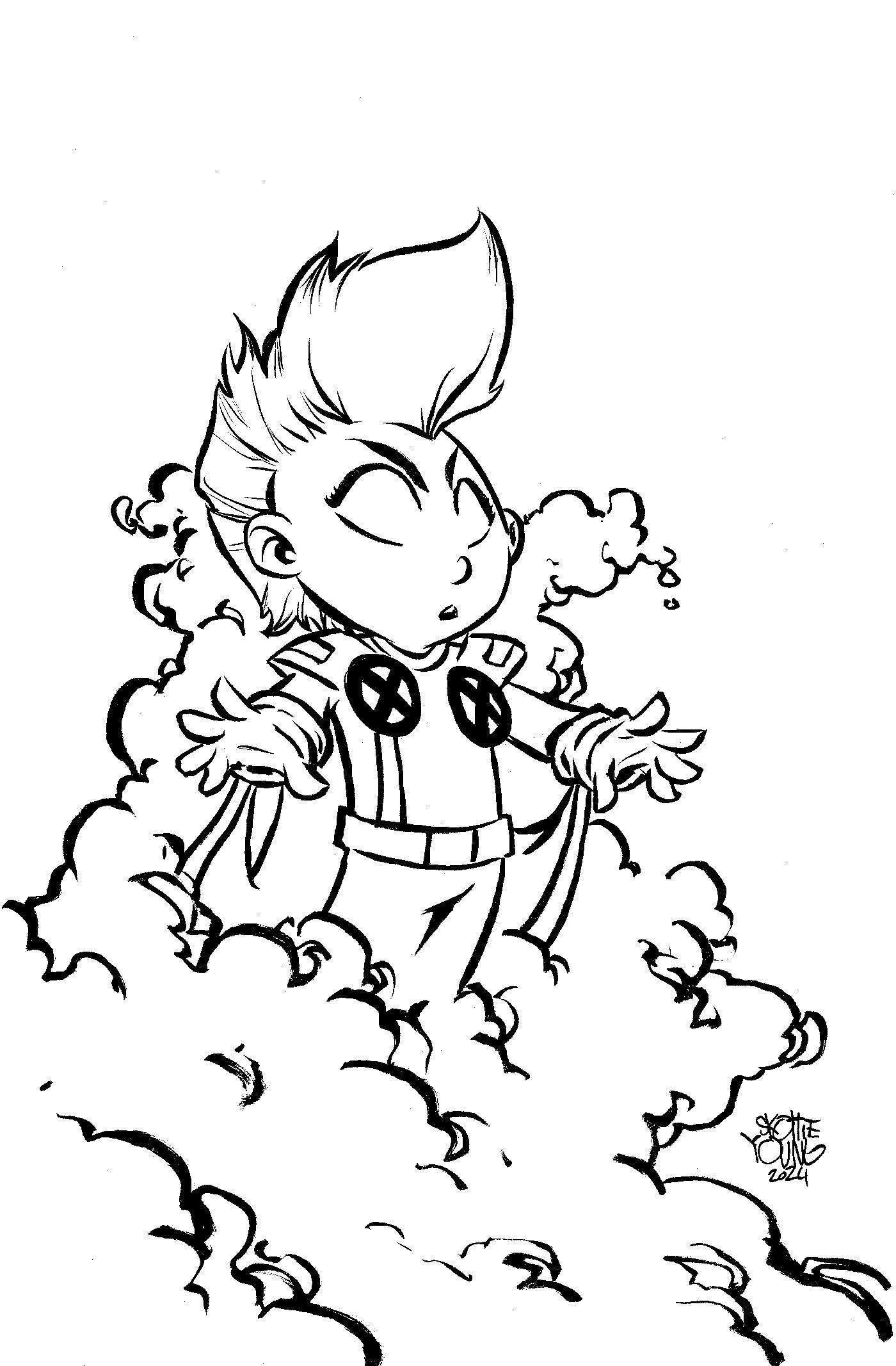 X-MEN '97 #4 SKOTTIE YOUNG'S BIG MARVEL VIRGIN BLACK AND WHITE VARIANT (1:50) (6/26/2024) - LIGHTNING COMIX