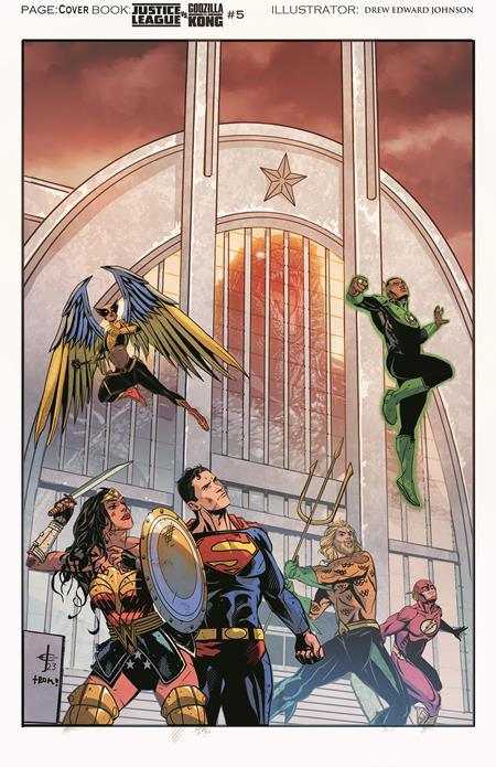 JUSTICE LEAGUE VS GODZILLA VS KONG #5 (OF 7) CVR A DREW JOHNSON (2/20/2024) - LIGHTNING COMIX