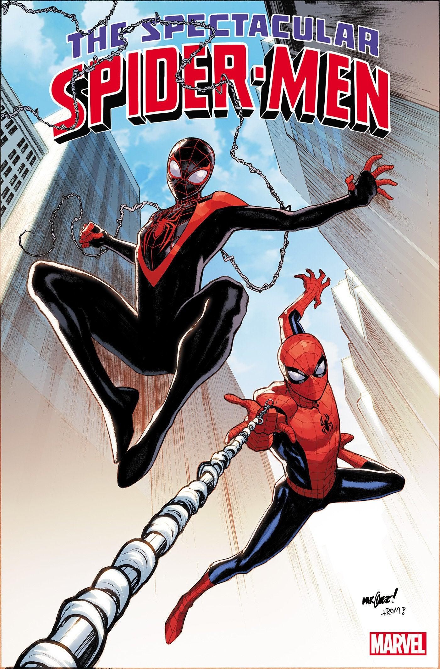 THE SPECTACULAR SPIDER-MEN 1 DAVID MARQUEZ FOIL VARIANT (3/6/2024) - LIGHTNING COMIX