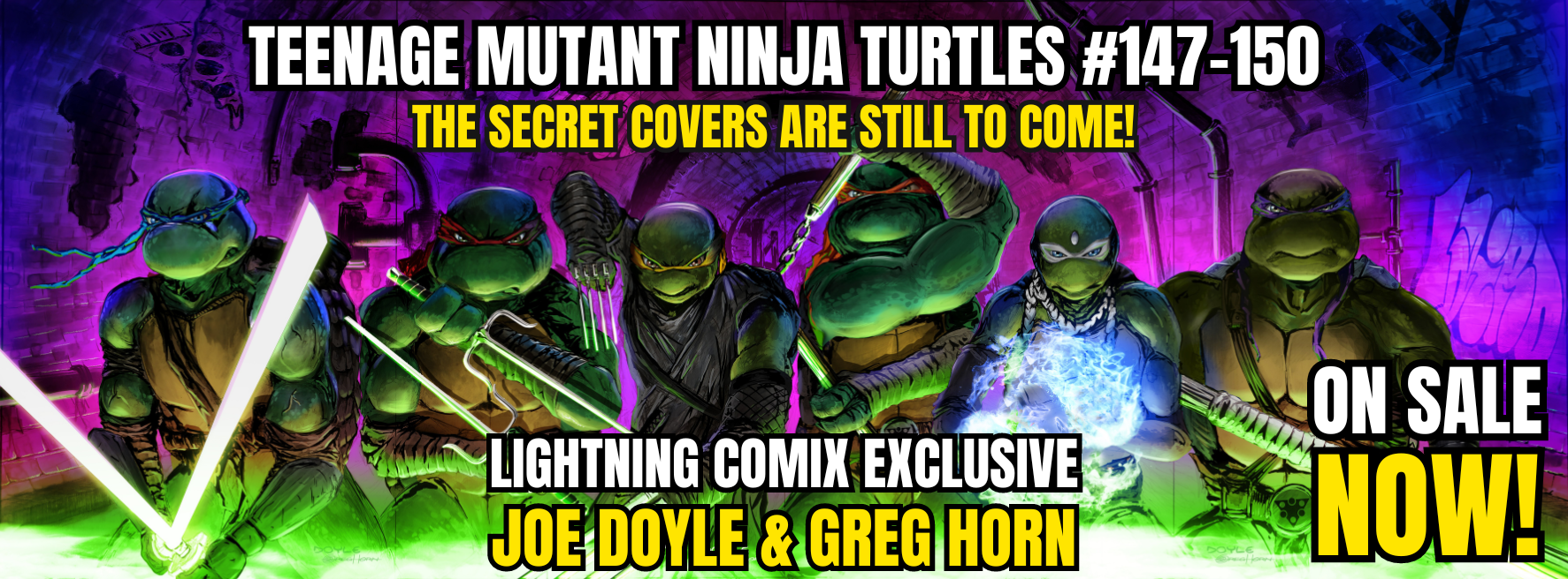 TEENAGE MUTANT NINJA TURTLES #147-150 - JOE DOYLE & GREG HORN - LIGHTNING COMIX EXCLUSIVE - LIGHTNING COMIX