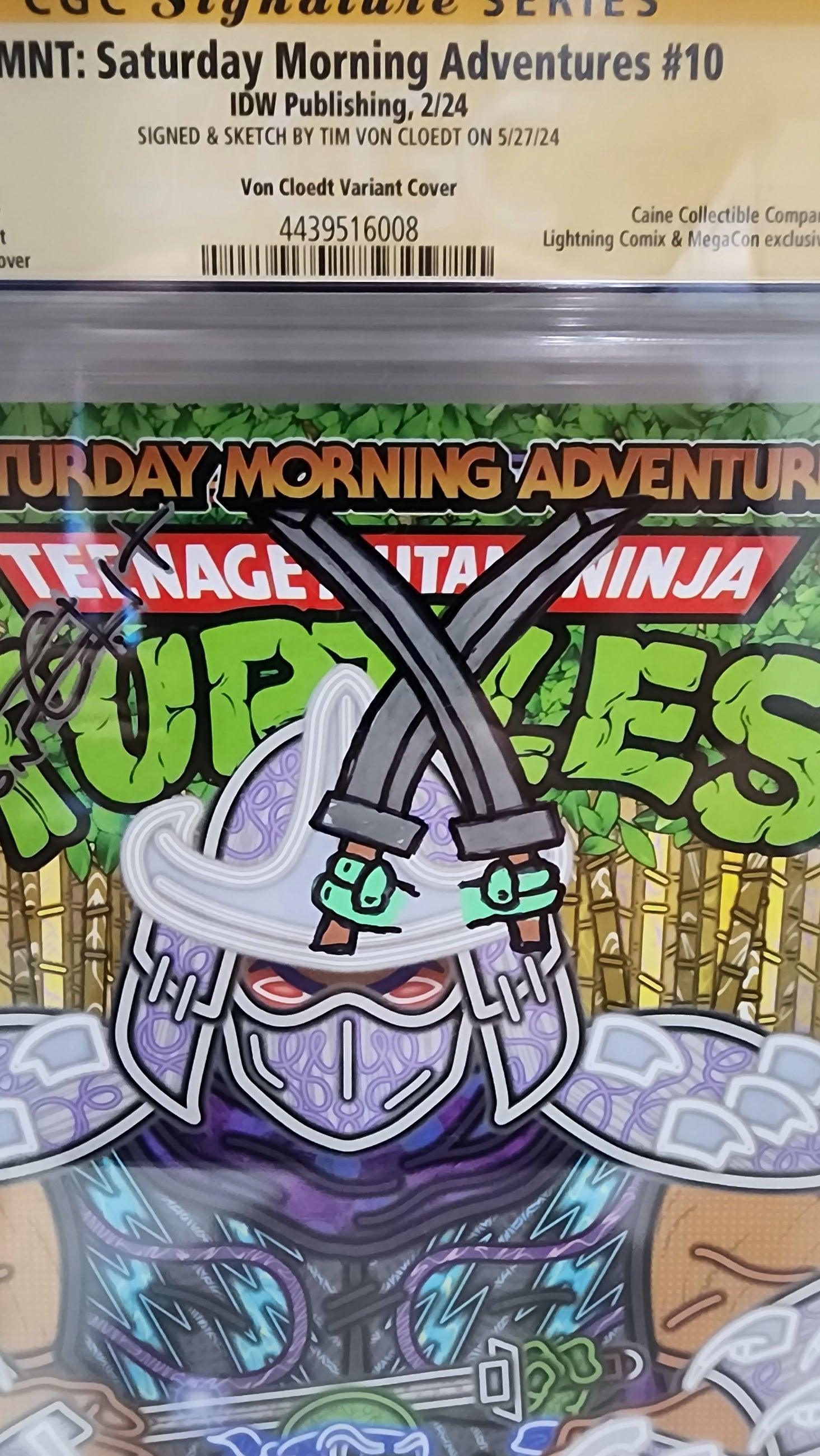 TEENAGE MUTANT NINJA TURTLES: SATURDAY MORNING ADVENTURES #10 MEGACON EXCLUSIVE - CGC 9.8 FANCY SIGNATURE AND SWORDS REMARK