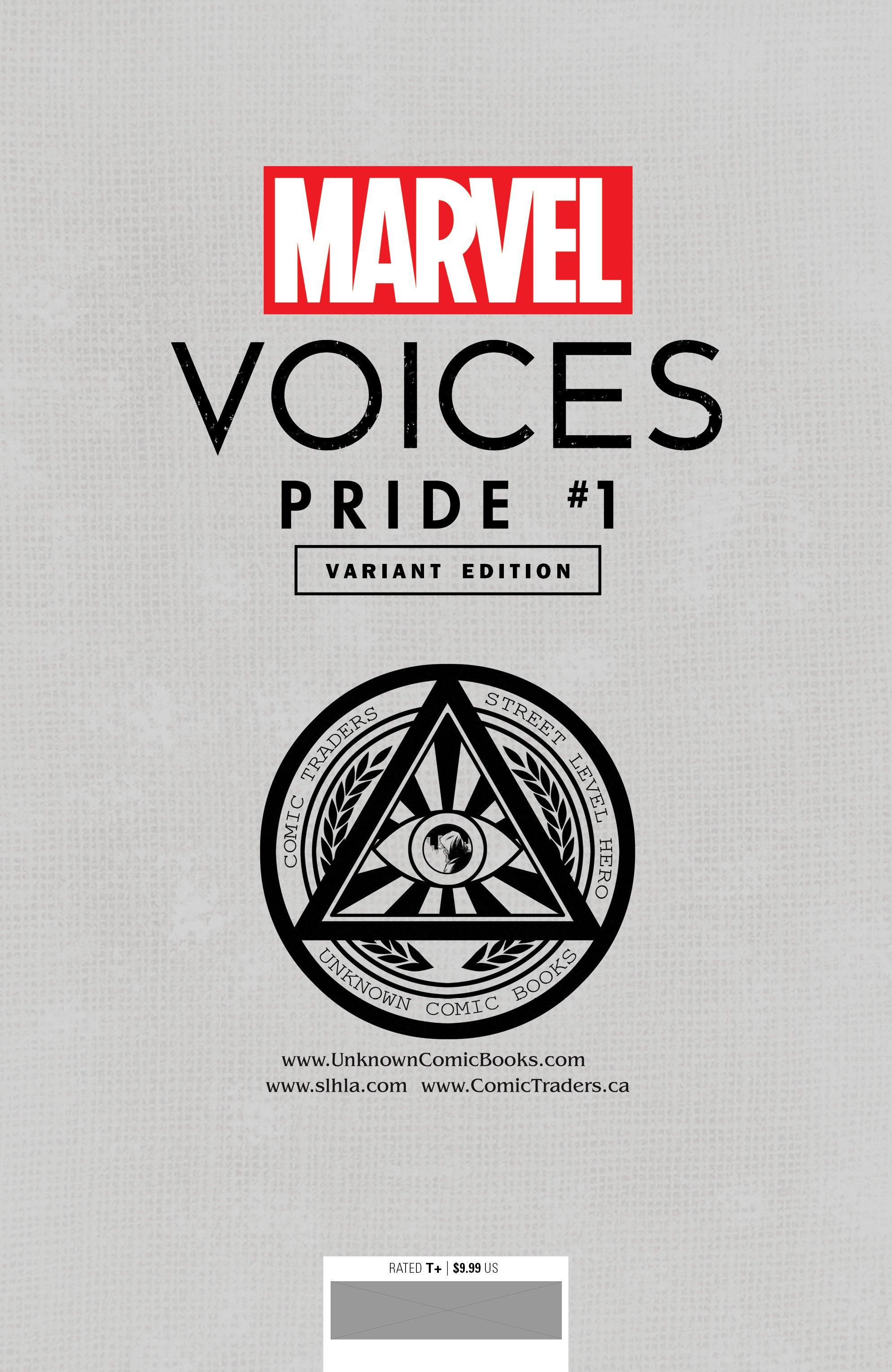 Marvels Voices Pride #1 Unknown Comics Tyler Kirkham Exclusive Var (06/23/2021)