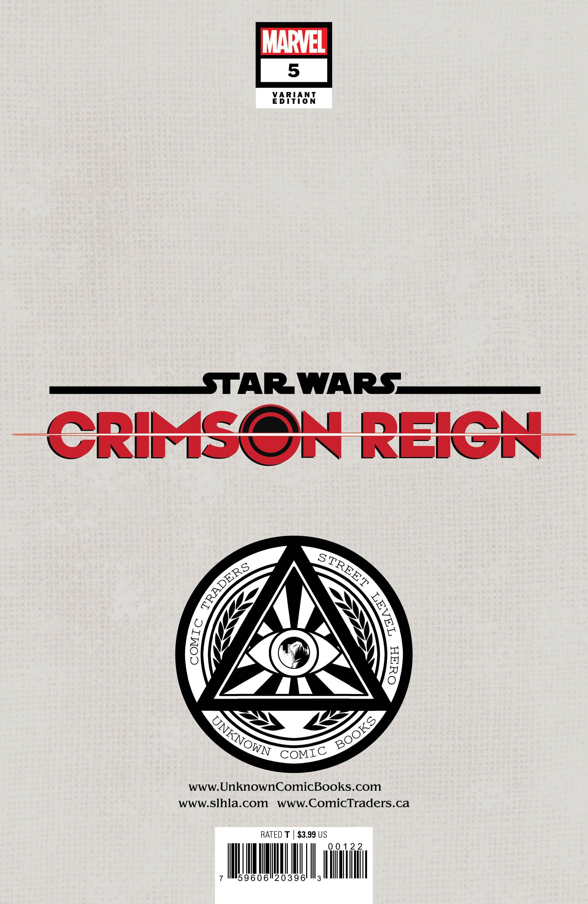 Star Wars: Crimson Reign 5 Unknown Comics Tyler Kirkham Exclusive Virgin Var (06/22/2022)