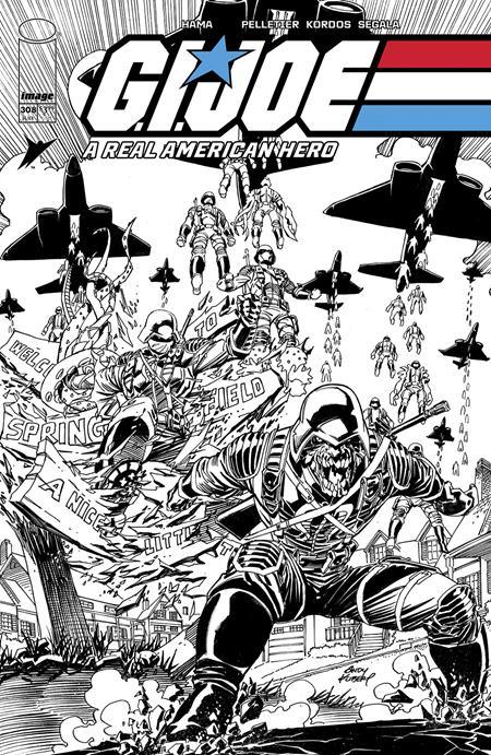 GI JOE A REAL AMERICAN HERO #308 CVR B ANDY KUBERT B&W VAR (7/17/2024) - LIGHTNING COMIX