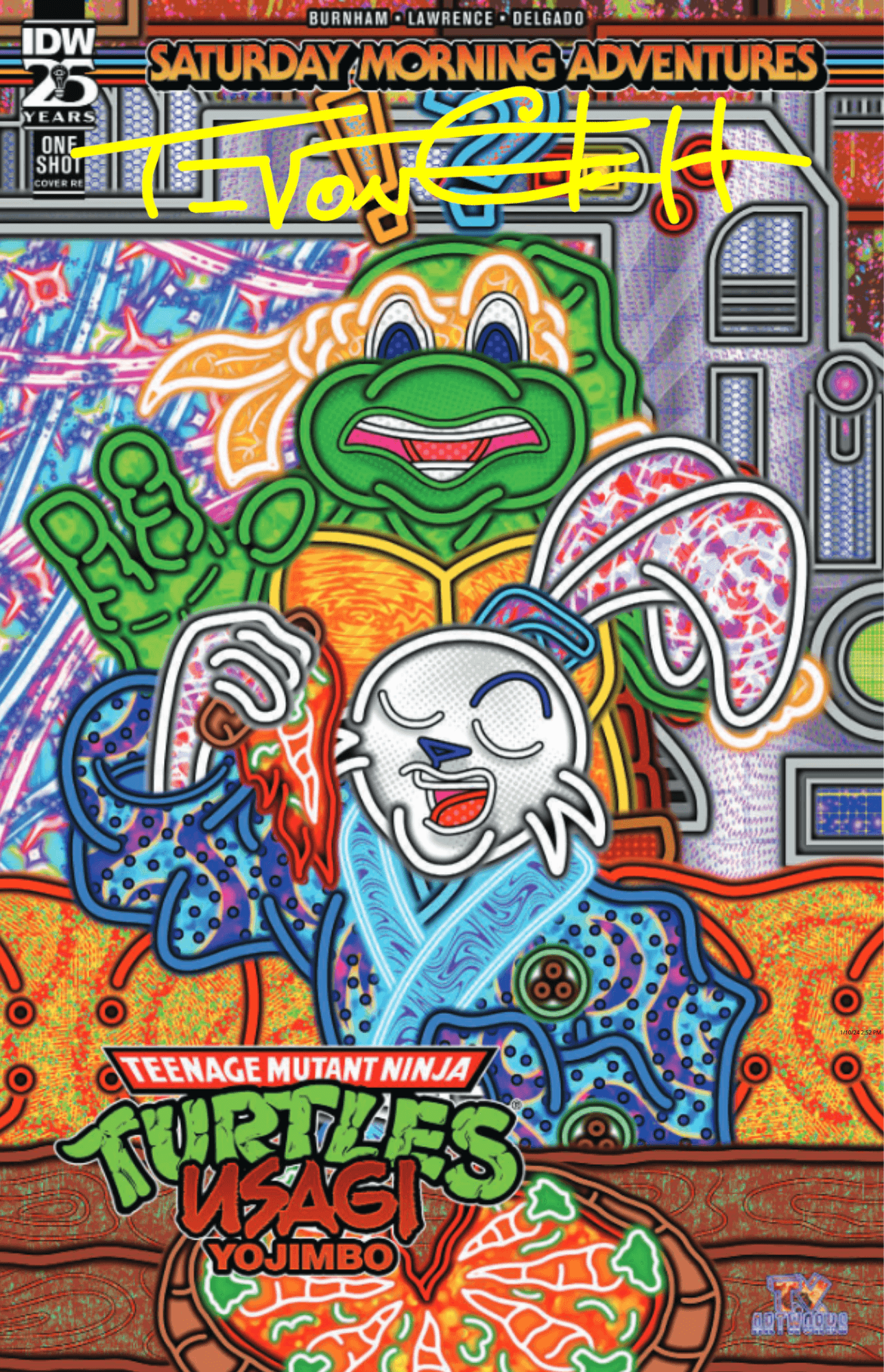 Teenage Mutant Ninja Turtles/Usagi Yojimbo: Saturday Morning Adventures Variant - Lightning Comix Exclusive - Signed Trade and Virgin Bundle - LIGHTNING COMIX