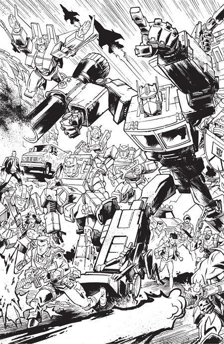 TRANSFORMERS #9 CVR G B&W JASON HOWARD CONNECTING EU ANNIVERSARY VAR (6/12/2024) - LIGHTNING COMIX