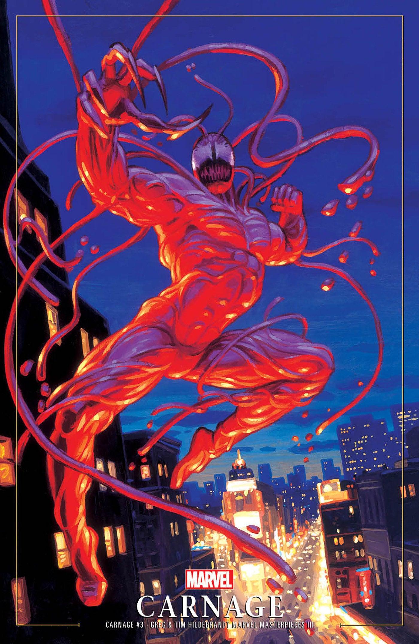 CARNAGE 3 GREG AND TIM HILDEBRANDT CARNAGE MARVEL MASTERPIECES III VARIANT (1/31/2024) - LIGHTNING COMIX